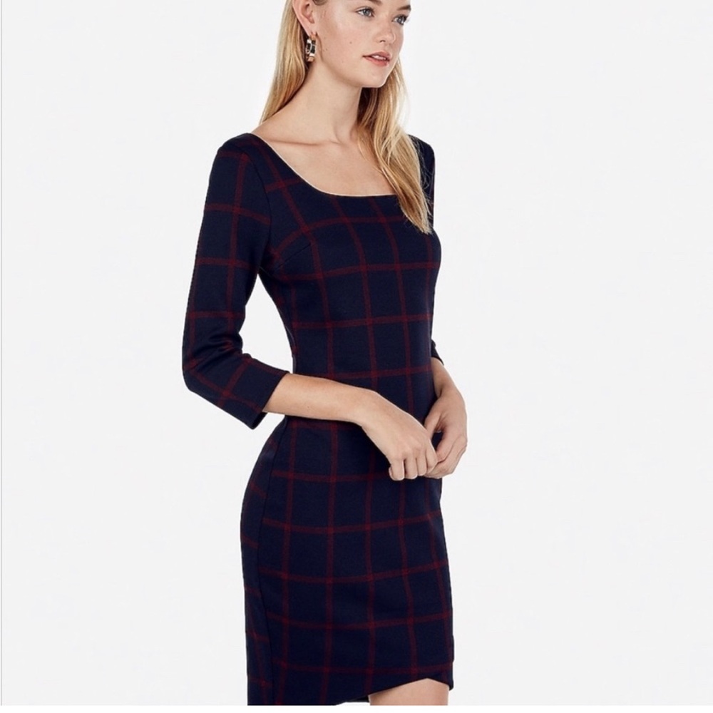 Express Plaid Sheath Dress XS